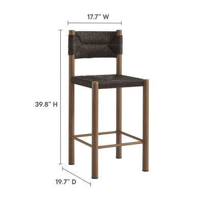 Parkland Outdoor Patio Rattan and Aluminum Counter Stools Set of 2 by Furniture For America