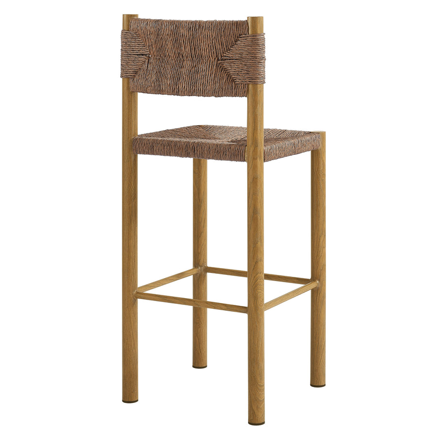 Loft Outdoor Patio Rattan and Aluminum Bar Stools Set of 2 in Natural