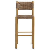 Loft Outdoor Patio Rattan and Aluminum Bar Stools Set of 2 in Natural