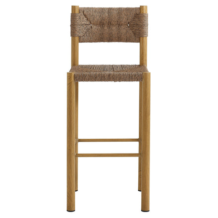 Parkland Outdoor Patio Rattan and Aluminum Bar Stools Set of 2 in Natural