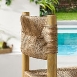 Loft Outdoor Patio Rattan and Aluminum Bar Stools Set of 2 in Natural