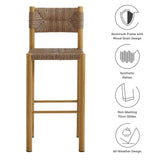 Loft Outdoor Patio Rattan and Aluminum Bar Stools Set of 2 in Natural