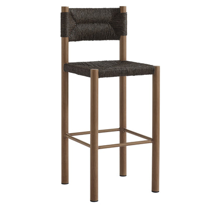 Parkland Outdoor Patio Rattan and Aluminum Bar Stools Set of 2 by Furniture For America