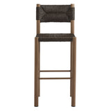Loft Outdoor Patio Rattan and Aluminum Bar Stools Set of 2 in Walnut