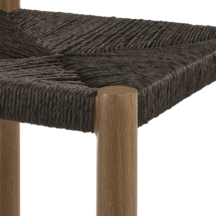 Loft Outdoor Patio Rattan and Aluminum Bar Stools Set of 2 in Walnut