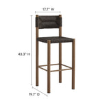 Loft Outdoor Patio Rattan and Aluminum Bar Stools Set of 2 in Walnut