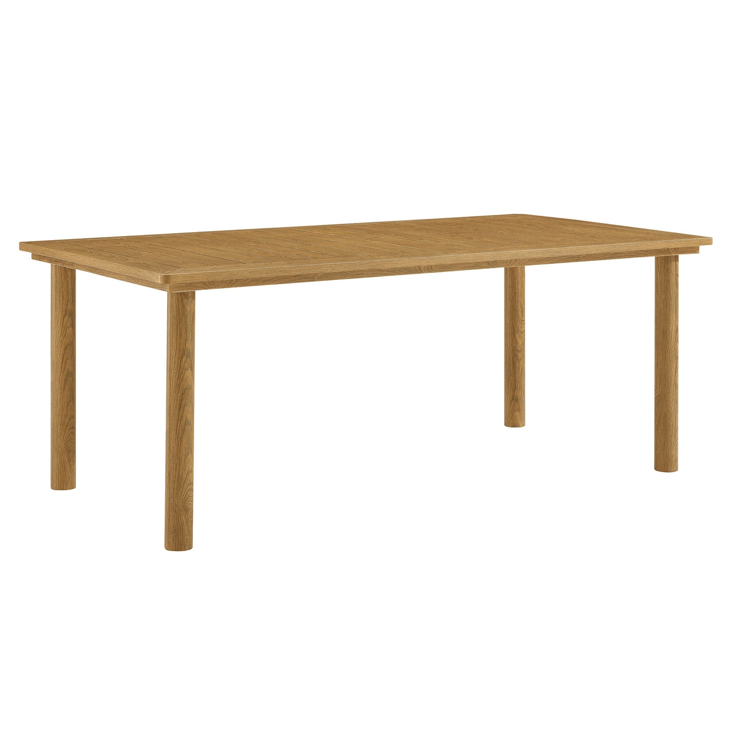Loft 7-Piece Rectangular Outdoor Patio Rattan and Aluminum Dining Table and Chairs Set in Natural