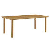Loft 7-Piece Rectangular Outdoor Patio Rattan and Aluminum Dining Table and Chairs Set in Natural