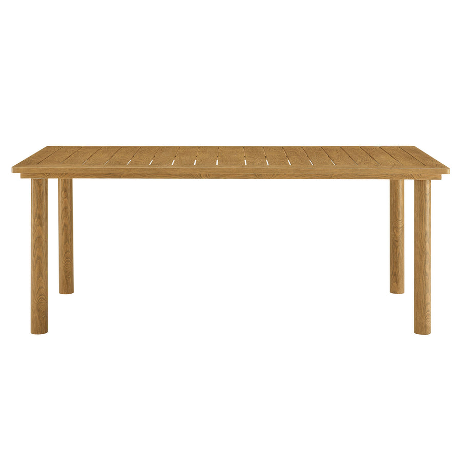 Loft 76" Outdoor Patio Aluminum Dining Table in Natural