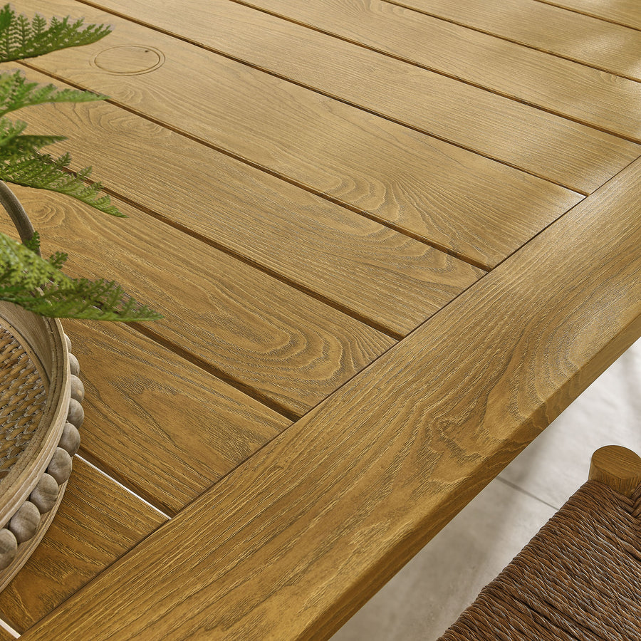 Loft 76" Outdoor Patio Aluminum Dining Table in Natural