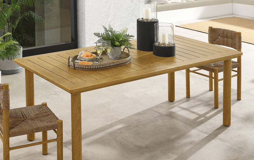 Loft 76" Outdoor Patio Aluminum Dining Table in Natural