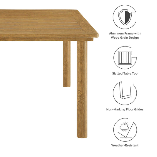 Parkland 76" Outdoor Patio Aluminum Dining Table by Furniture For America