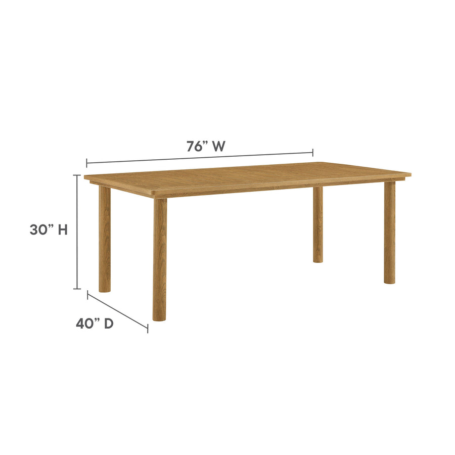 Loft 76" Outdoor Patio Aluminum Dining Table in Natural