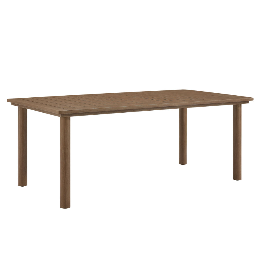 Loft 76" Outdoor Patio Aluminum Dining Table in Walnut