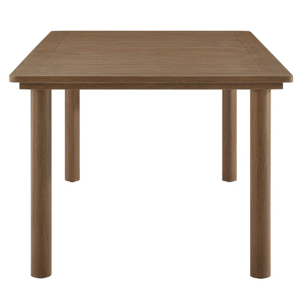 Parkland 76" Outdoor Patio Aluminum Dining Table in Walnut