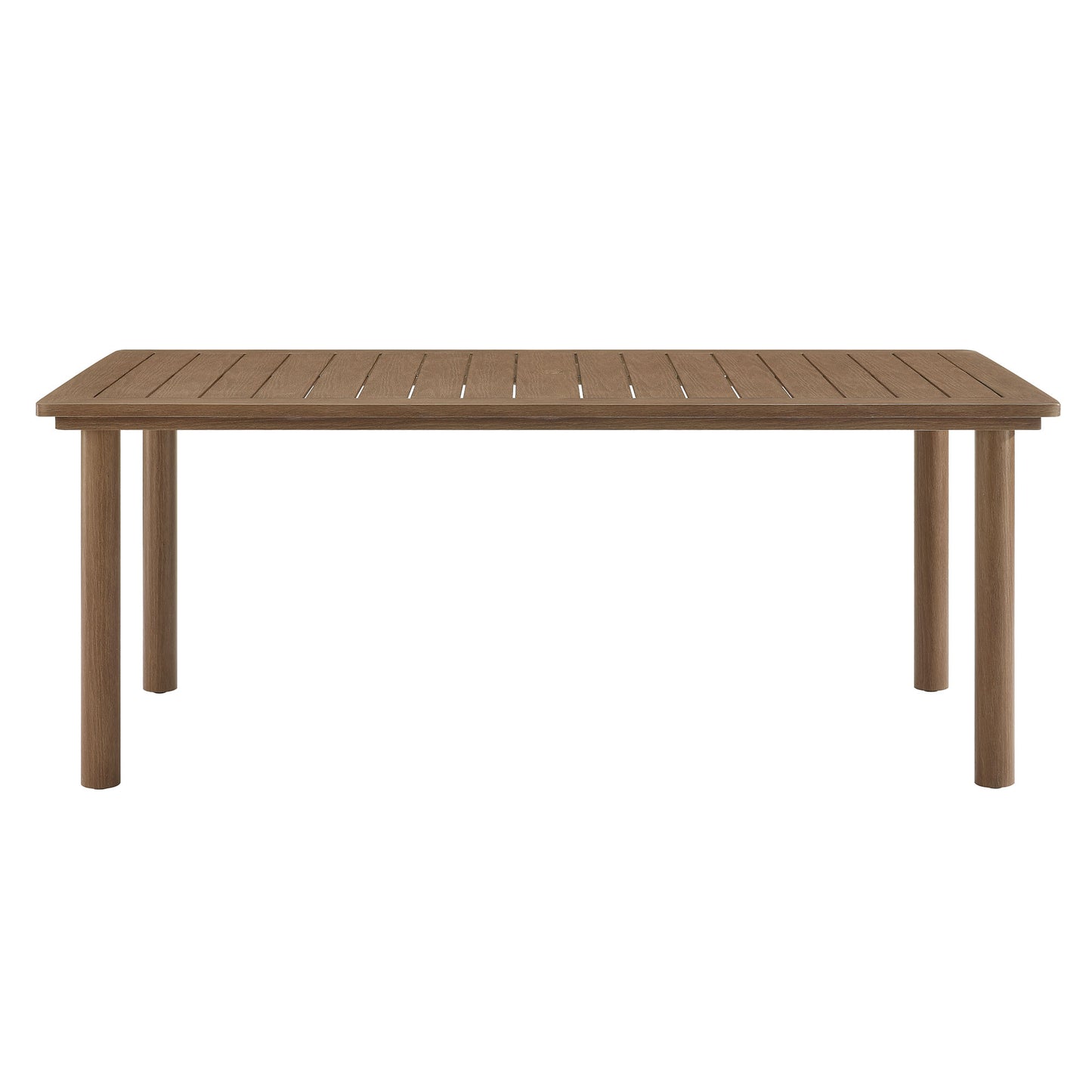 Loft 76" Outdoor Patio Aluminum Dining Table in Walnut