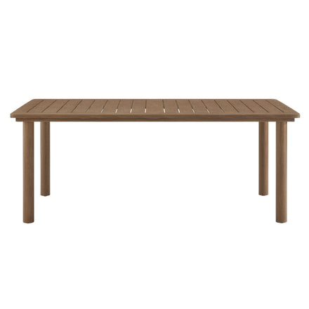 Parkland 7-Piece Rectangular Outdoor Patio Rattan and Aluminum Dining Table and Chairs Set in Walnut
