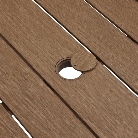 Parkland 76" Outdoor Patio Aluminum Dining Table in Walnut
