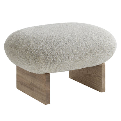 Loyal Boucle Fabric Accent Chair and Ottoman Set by Furniture For America