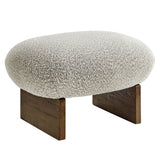 Sitges Boucle Fabric Accent Chair and Ottoman Set in River Rock Walnut