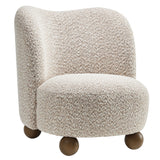 Quillan Boucle Fabric Accent Chair in Coral Walnut