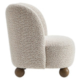 Quillan Boucle Fabric Accent Chair in Coral Walnut