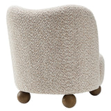 Quillan Boucle Fabric Accent Chair in Coral Walnut
