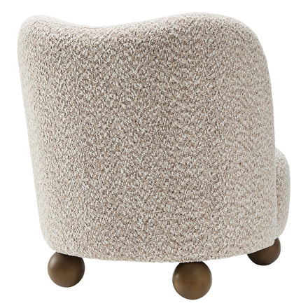 Monroe Boucle Fabric Accent Chair in Coral Walnut