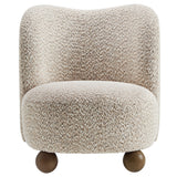 Quillan Boucle Fabric Accent Chair in Coral Walnut