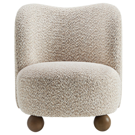 Monroe Boucle Fabric Accent Chair in Coral Walnut