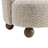 Quillan Boucle Fabric Accent Chair in Coral Walnut