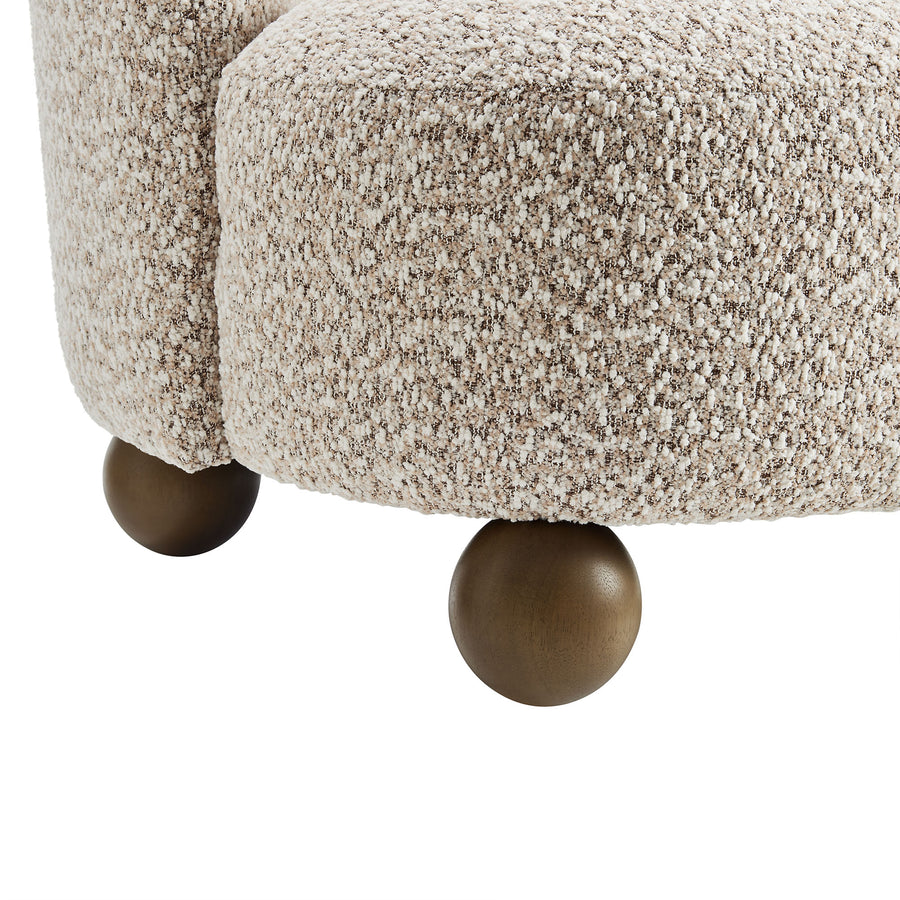 Quillan Boucle Fabric Accent Chair in Coral Walnut