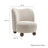 Quillan Boucle Fabric Accent Chair in Coral Walnut