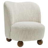 Quillan Boucle Fabric Accent Chair in Pearl Walnut