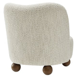 Quillan Boucle Fabric Accent Chair in Pearl Walnut