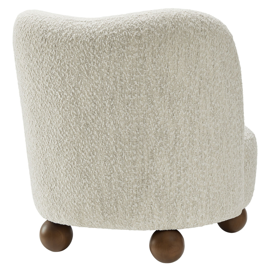 Quillan Boucle Fabric Accent Chair in Pearl Walnut