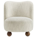 Quillan Boucle Fabric Accent Chair in Pearl Walnut