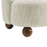 Quillan Boucle Fabric Accent Chair in Pearl Walnut