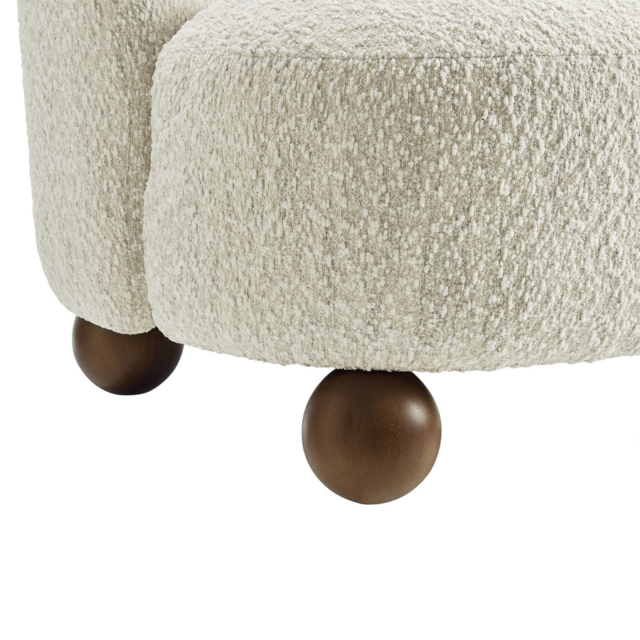 Quillan Boucle Fabric Accent Chair in Pearl Walnut