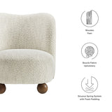 Quillan Boucle Fabric Accent Chair in Pearl Walnut