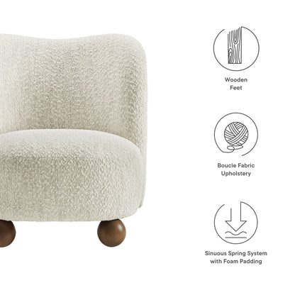 Monroe Boucle Fabric Accent Chair by Furniture For America