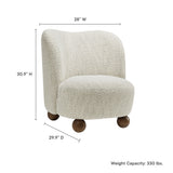Quillan Boucle Fabric Accent Chair in Pearl Walnut