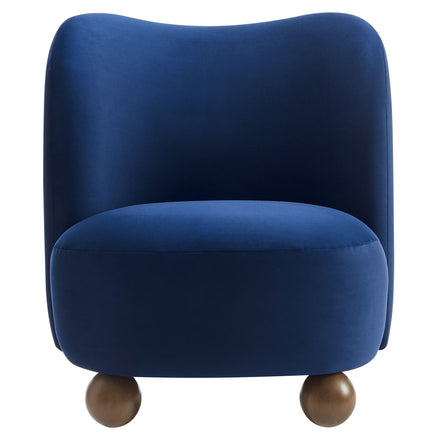 Monroe Performance Velvet Accent Chair in Midnight Blue Walnut