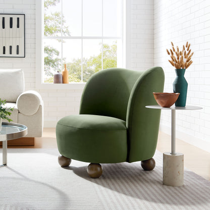 Monroe Performance Velvet Accent Chair by Furniture For America