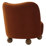 Quillan Performance Velvet Accent Chair in Rust Walnut