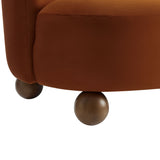 Quillan Performance Velvet Accent Chair in Rust Walnut