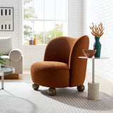 Quillan Performance Velvet Accent Chair in Rust Walnut