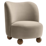 Quillan Performance Velvet Accent Chair in Taupe Walnut