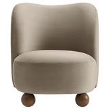 Quillan Performance Velvet Accent Chair in Taupe Walnut