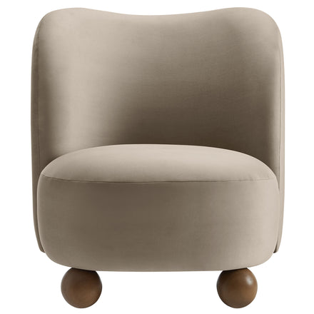 Monroe Performance Velvet Accent Chair in Taupe Walnut